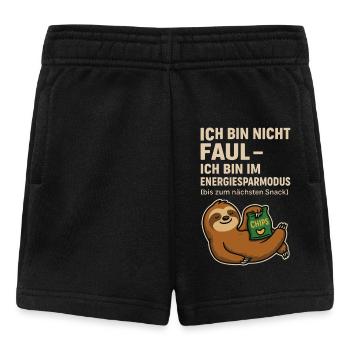 Energy Saving Mode Sloth Snack Shirt - Baby Shorts - black - Front