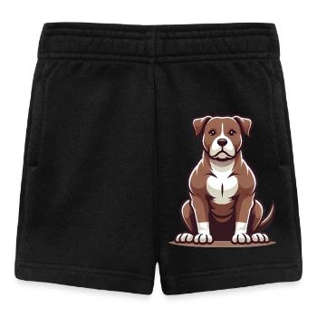 Muskulöser Hund Illustration Grafik T-Shirt - Baby Shorts - Schwarz - Vorne