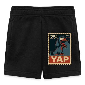 Teckel comique sur timbre-poste avec Yap - Short Bébé - noir - Devant