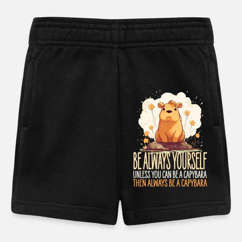 Capybara Immer Du Selbst - Baby Shorts - Schwarz