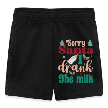 Désolé Père Noël, j’ai bu le lait | Noël amusant - Short Bébé - noir - Devant