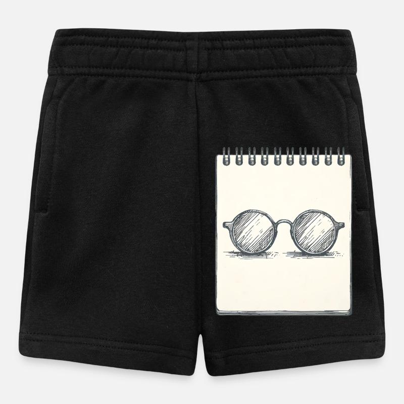 Zeichnung einer Brille - Baby Shorts - Schwarz