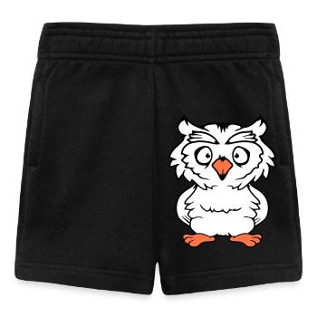 hibou oiseau aigle hibou hibou nuit oiseau effraie des granges chouette bande dessinée - Short Bébé - noir - Devant