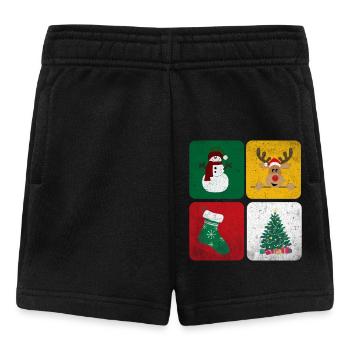 Schneemann Rentier Tanne Socke - Baby Shorts - Schwarz - Vorne