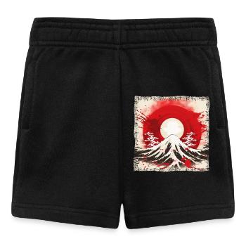 Kyoto Berge: Flagge, Vulkan und Blutmond - Baby Shorts - Schwarz - Vorne