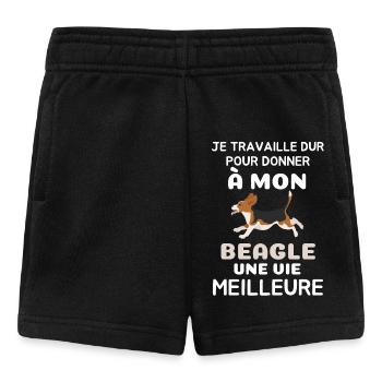 chien de race beagle - Short Bébé - noir - Devant