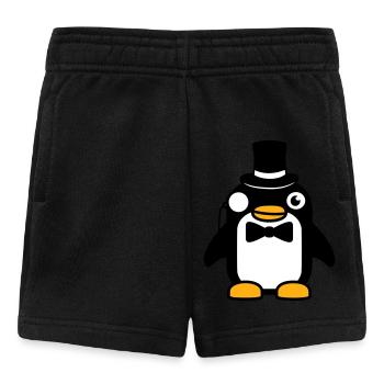Pingouin Gentleman Sir M. Monocle Haut de Forme - Short Bébé - noir - Devant