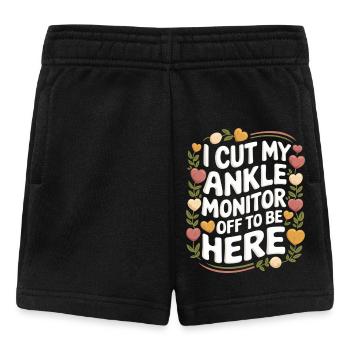 I Cut My Ankle Monitor Off To Be Here 11 - Baby Shorts - Schwarz - Vorne