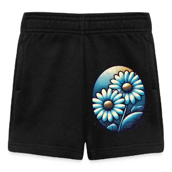 Vintage Blaue Gänseblümchen - Baby Shorts - Schwarz - Vorne
