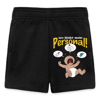 Baby - Wo bleibt mein Personal - Baby Shorts - Schwarz - Vorne