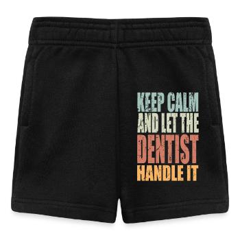 Gardez calme Dentiste En Disant Cadeau De Dentiste - Short Bébé - noir - Devant