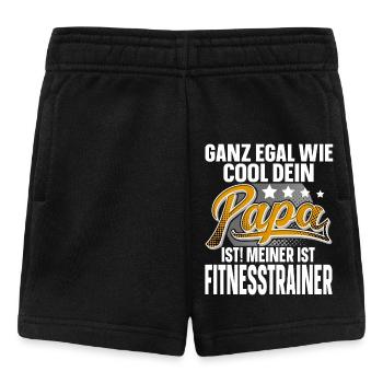 Fitnesstrainer Papa Vater Vatertag Cooler Papa - Baby Shorts - Schwarz - Vorne