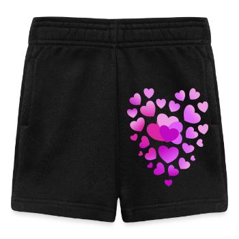 rosa Herzen pinkes Herz - Baby Shorts - Schwarz - Vorne
