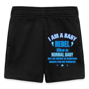 Baby Rebell Lustiges Geburtsgeschenk - Baby Shorts - Schwarz - Vorne