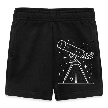 Fine Line Teleskop & Sternenhimmel - Baby Shorts - Schwarz - Vorne