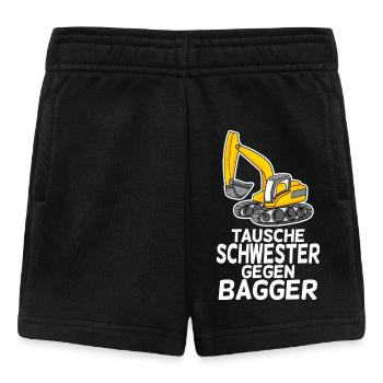 Tausche Schwester gegen Bagger - Baby Shorts - Schwarz - Vorne