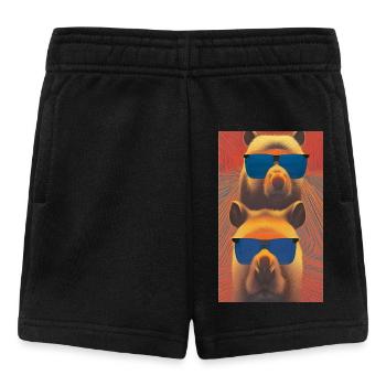 Coole Alpakas Porträt von Alpakas mit Sonnenbrille - Baby Shorts - Schwarz - Vorne