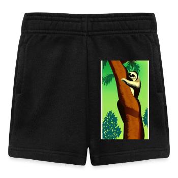 Comic Zeichnung Faultier Folivora - Baby Shorts - Schwarz - Vorne