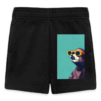 Cooles Comic-Porträt eines Faultiers mit Sonnenbrille - Baby Shorts - Schwarz - Vorne