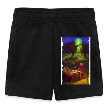 Creepy Horror Comic Alien on a strange planet - Baby Shorts - black - Front