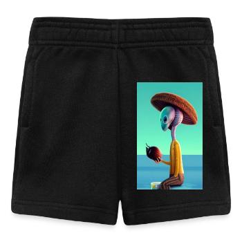 Crazy Comic Alien sur une plage avec un espace cocotier - Short Bébé - noir - Devant