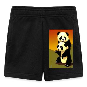 Panda coole Porträtzeichnung Nahaufnahme cool - Baby Shorts - Schwarz - Vorne