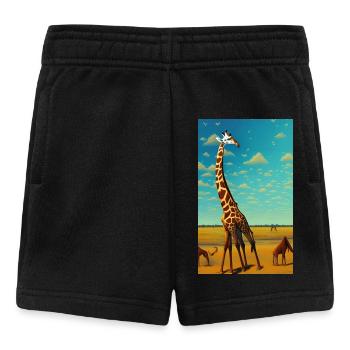 Coole Comic Zeichnung Giraffe Giraffa - Baby Shorts - Schwarz - Vorne