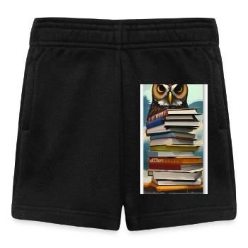 Comic Cartoon Cute Book Owl Owl Book Stack - Baby Shorts - black - Front