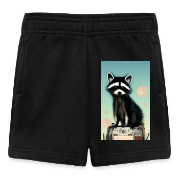 Comic-Karikatur eines nordamerikanischen Waschbären - Baby Shorts - Schwarz - Vorne