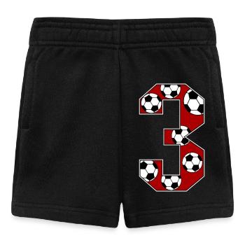 3 anniversaire Football Rouge - Short Bébé - noir - Devant