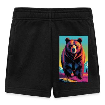 Ours | Ours brun | Grizzli | Animaux - Short Bébé - noir - Devant