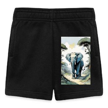 Elephant | Wild Animal | Africa | Children's motifs - Baby Shorts - black - Front