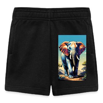 Elephant | Wild Animal | Africa | Children's motifs - Baby Shorts - black - Front