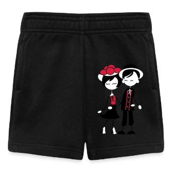 Süßes Schwarzwald Pärchen - Bollenhut & Tracht - Baby Shorts - Schwarz - Vorne