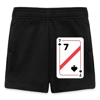 Pik Sieben Spielkarte Pokerkarte - Baby Shorts - Schwarz - Vorne