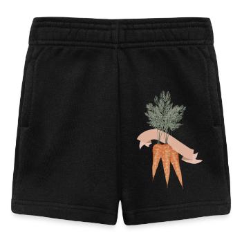 Drei Karotten im Bund mit leeren Banner - Baby Shorts - Schwarz - Vorne
