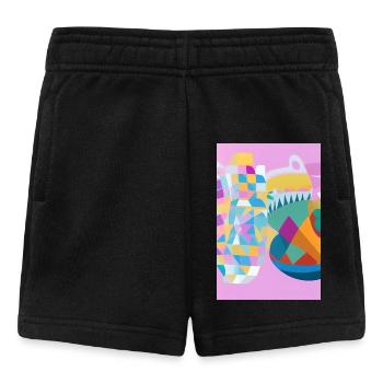 Formen und Muster - Baby Shorts - Schwarz - Vorne