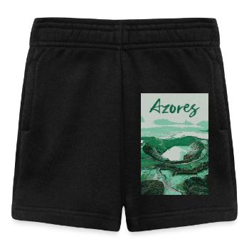 Illustration of the Lagoons in the Azores, Portugal - Baby Shorts - black - Front