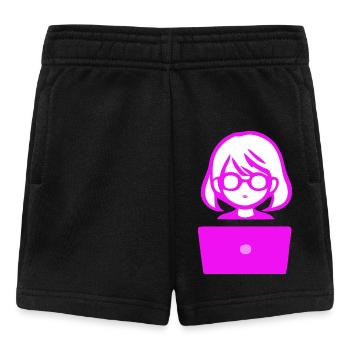 Woman with Computer Programmer Coder - Baby Shorts - black - Front