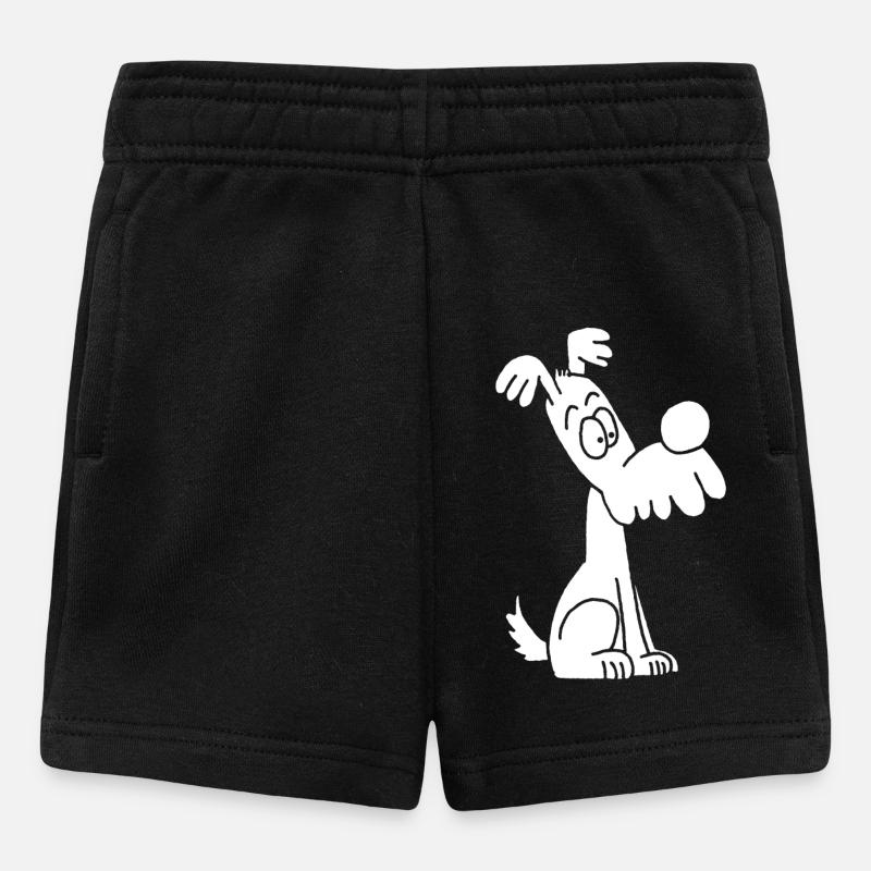 Chien blanc rigolo et mignon - Short Bébé - noir