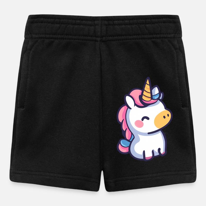 Conception de licorne mignonne - Art de dessin animé fantaisiste - Short Bébé - noir