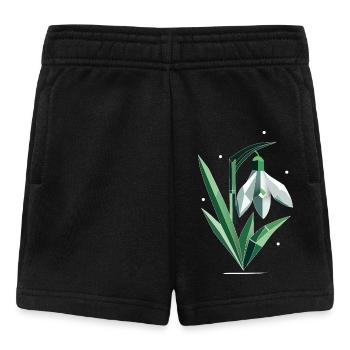 Délicate illustration polygonale de perce-neige - Short Bébé - noir - Devant
