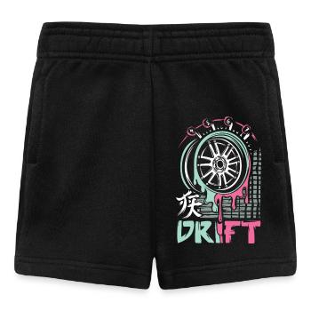 JDM Drift Rim – Japanese Car Tuning Art - Baby Shorts - black - Front