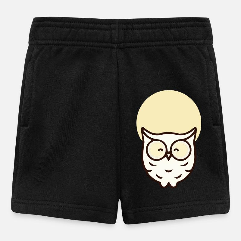 Hibou minimaliste – Simple et élégant - Short Bébé - noir