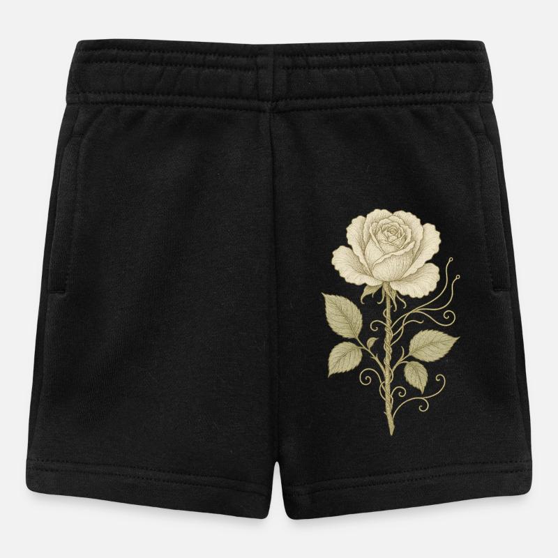Dessin au crayon rose vintage - Short Bébé - noir
