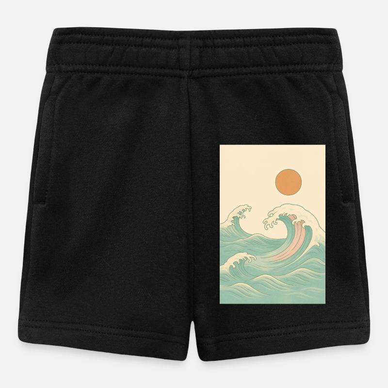 Une photo estivale au bord de la mer - Short Bébé - noir