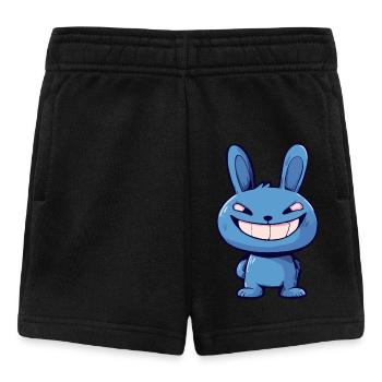 Evil Blue Bunny - Art animalier de dessin animé mignon effrayant - Short Bébé - noir - Devant