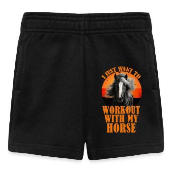 I just want to train with my horse - Baby Shorts - black - Front
