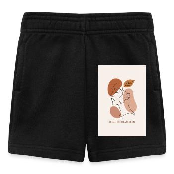 Portrait minimaliste avec une feuille et un message stimulants - Short Bébé - noir - Devant