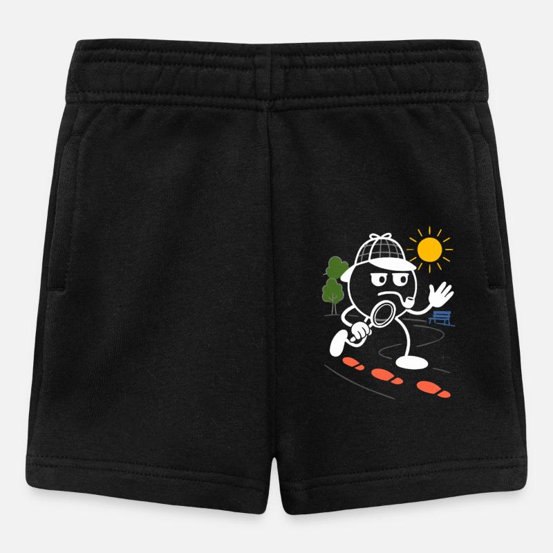 Ribbo en détective à la recherche d’indices - Short Bébé - noir